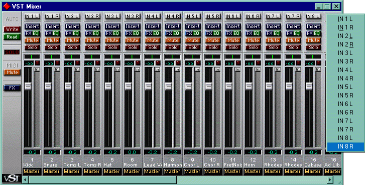 Cubase VST/24 Audio Monitor Window
